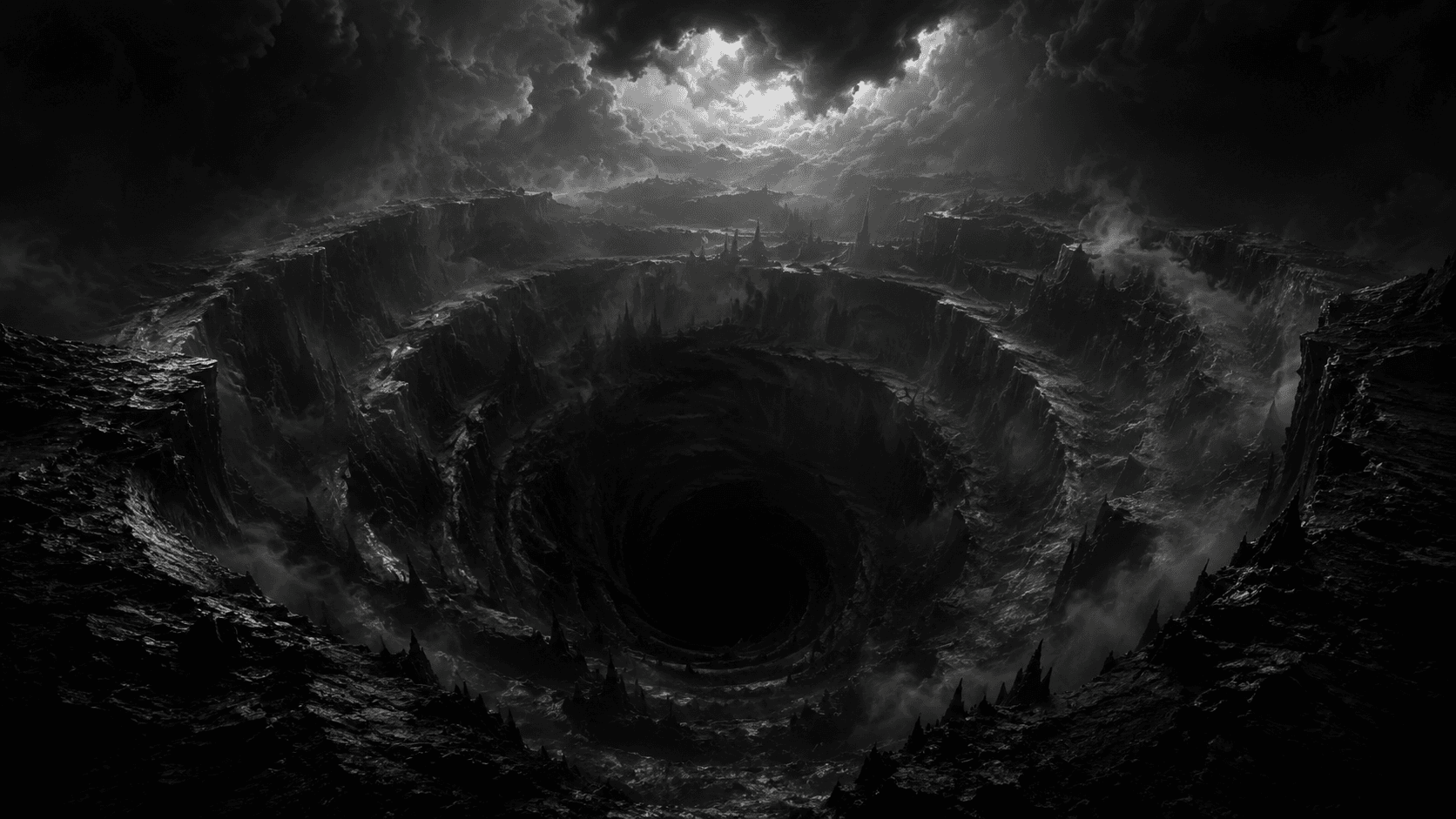 OUTLINE campaign imagery — abyss set, dark ruins